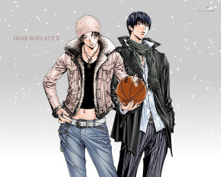 Two men basketball winter clothes - each other holding free wallpaper