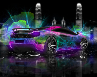 Colorful car design city skyline - a colorful design free wallpaper