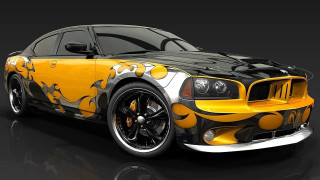 Yellow black car black hood - hood free wallpaper