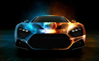 Colorful car hood design headlights 4 - hood free wallpaper for desktop