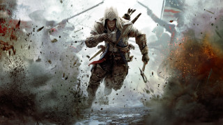 Man hooded outfit running field - game art free wallpaper for desktop
