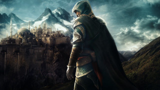 Medieval man castle mountain background - cedric seaut keos masons free wallpaper