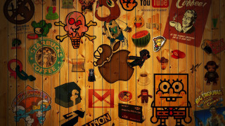 Wooden wall stickers variety decorative - a wooden wall free wallpaper