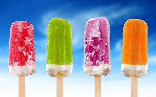 Four popsicles colored toppings blue 2 - summer vibrancy free wallpaper