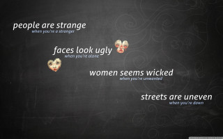Blackboard words women faces image - grotesque free wallpaper