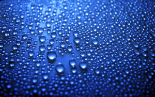 Water droplets blue surface macro 9 - a close up of water droplets free wallpaper for desktop