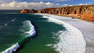 Wave shore cliff beach cliff - the other side free wallpaper for desktop