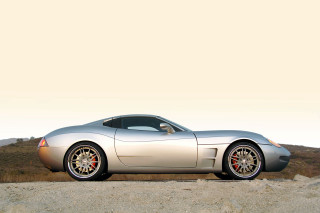 Silver sports car dirt road 3 - single free wallpaper