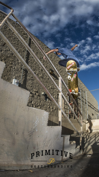 Skateboarder trick rail building sky - outside free wallpaper for mobile