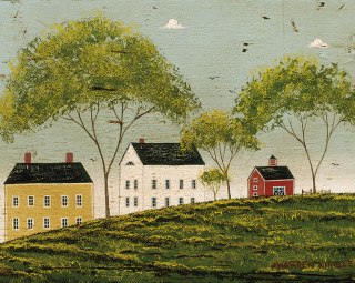 Farm redhouse whitemountain trees birds - bob ringwood free wallpaper