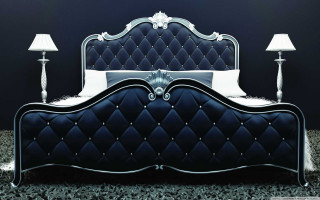 Bed black headboard lamps black - two lamp free wallpaper