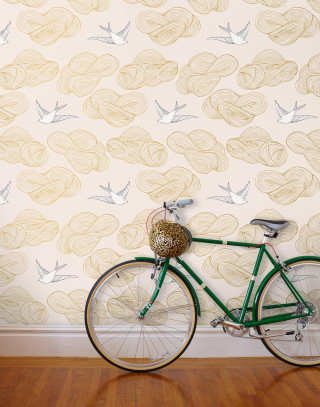 Green bicycle wall bird pattern - free motorcycles wallpaper for mobile