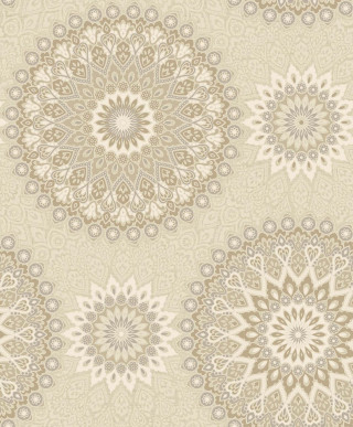 Beige white flower circular pattern - circular free wallpaper for mobile