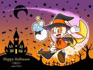 Cartoon cat flying broom ghost - a broom free wallpaper