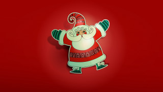 Christmas card santa raising arms - a santa clause free wallpaper for desktop