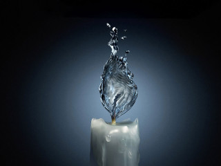 Candle water splash blue light 3 - anne geddes free wallpaper