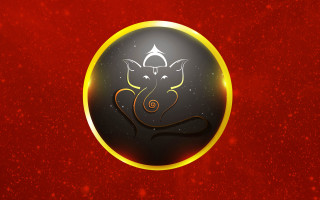 Black gold elephant red yellow - a yellow circle free wallpaper