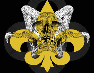 Skull crown fleur de lis - the back of it free wallpaper