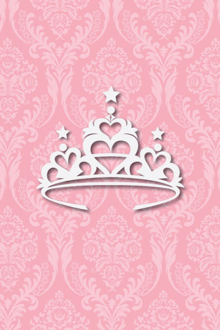 Tiara paper cutout pink damask - swirl free wallpaper for mobile