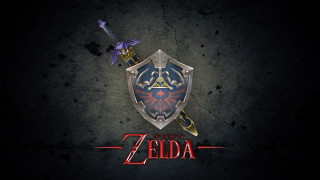 Zelda logo sword shield dark - a red glow free wallpaper