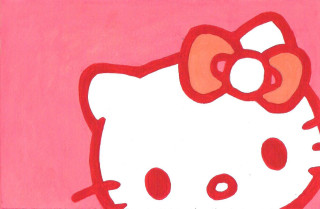 Hello kitty bow pink background - a pop art painting free wallpaper