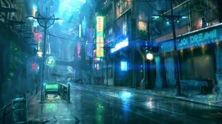 City street neon lights nighttime 2 - cedric peyravernay free wallpaper for desktop