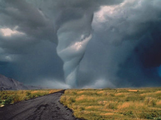 Tornado dirt road field storm - stormy weather free wallpaper