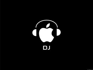 Black white apple headphones dj - headphone free wallpaper