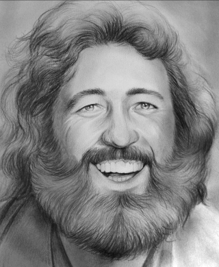 Bearded smiling man drawing artwork - free portrait wallpaper