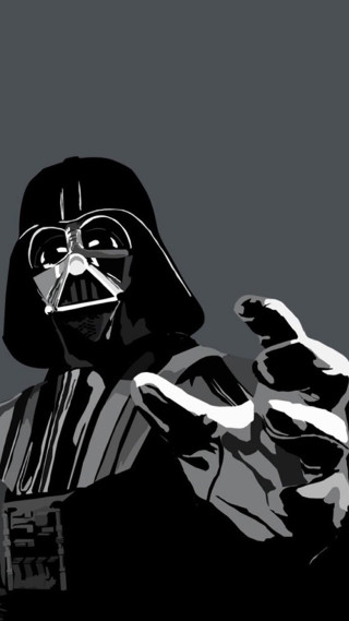 Darth vader poster black white - vector art free wallpaper for mobile