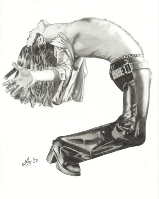 Woman boots head down leg - a charcoal drawing free wallpaper