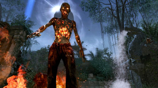 Man fire flames forest demon - his body free wallpaper