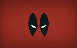 Red background black faces white - a black outline free wallpaper for desktop