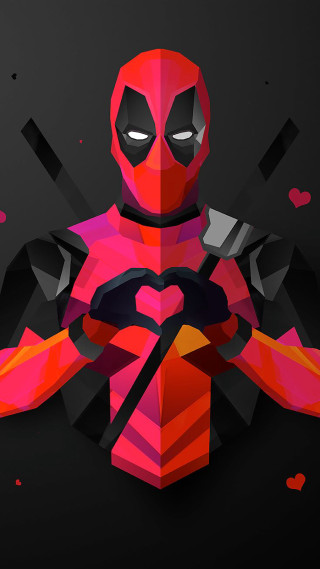 Deadpool heart knife character stylized - his hand and a knife free wallpaper