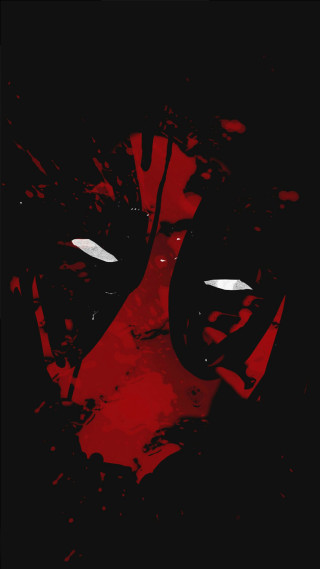 Red black deadpool face paint - digital art free wallpaper for mobile