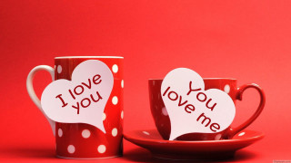 Red cups hearts i love - me free wallpaper for desktop