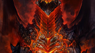 Demonic dragon red flame face - a red flame free wallpaper