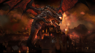 Dragon fire city buildings hydrant - huge free wallpaper for desktop