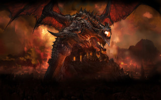 Dragon huge head fire background - a huge head free wallpaper