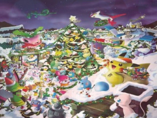 Pokemon christmas scene tree characters - a christmas scene free wallpaper