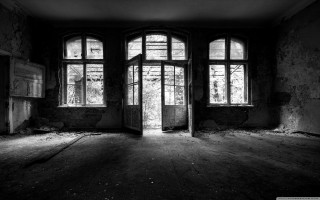 Dark room windows door broken - another room free wallpaper