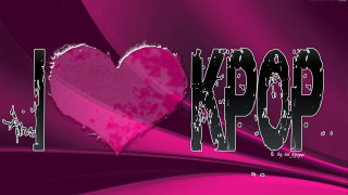 Pink heart kpop black white - pop art free wallpaper