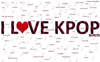Kpop love music notes red - fan kuan free wallpaper