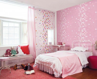 Pink bedroom white bed pink 6 - alma thomas free wallpaper