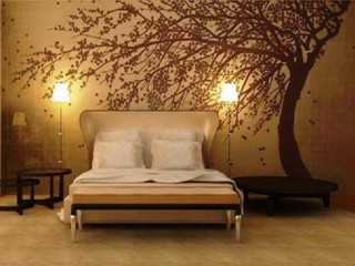 Bedroom tree painted bed pillows 2 - environment free wallpaper