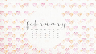 Calendar hearts february cursive writing - a calendar free wallpaper for desktop