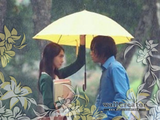 Couple umbrella rain picture frame - a picture frame free wallpaper for desktop