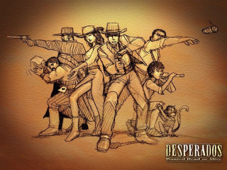 People guns hats drawing group - a drawing of a group free wallpaper for desktop