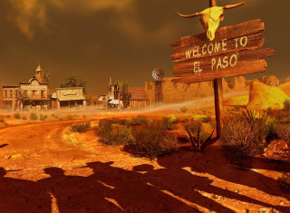 Man desert sign cow skull - fantastic free wallpaper for desktop