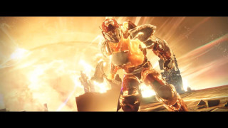 Robot fire sky city bright - cinematic lightning free wallpaper